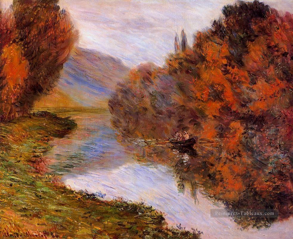 Chaloupe sur la Seine à Jeufosse Claude Monet Peintures à l'huile